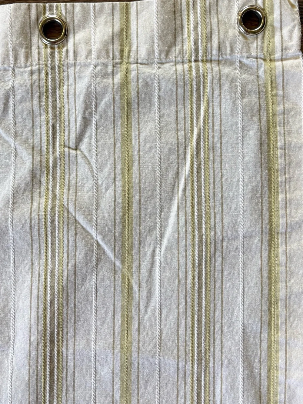 Restoration Hardware Cream and Beige Striped Shower Curtain